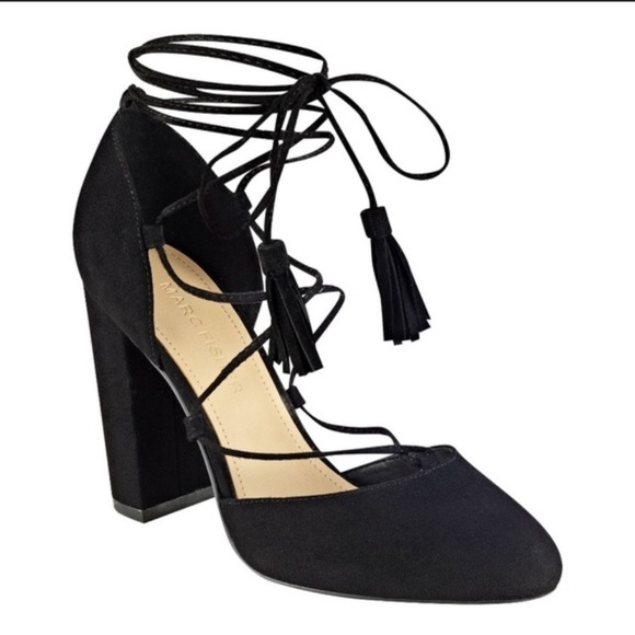 Marc Fisher Shoes - Black Marc Fisher Sirita suede lace up block heels